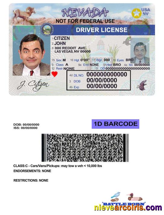 USA Nevada driving license